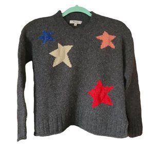 Madewell wool sweater gray with stars sz S